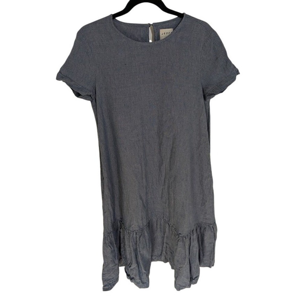 OFFOn Clothing‎ Linen Handmade Ethical Loose Summer Frill Dress Short Sleeve